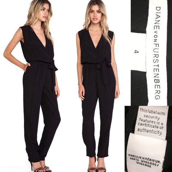 Diane Von Furstenberg Pants - NWOT DIANE VON FURSTENBERG Rawena Black jumpsuit